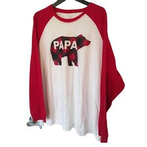 Place XXXL Papa Bear Long Sleeve T-shirt Pajama Top
